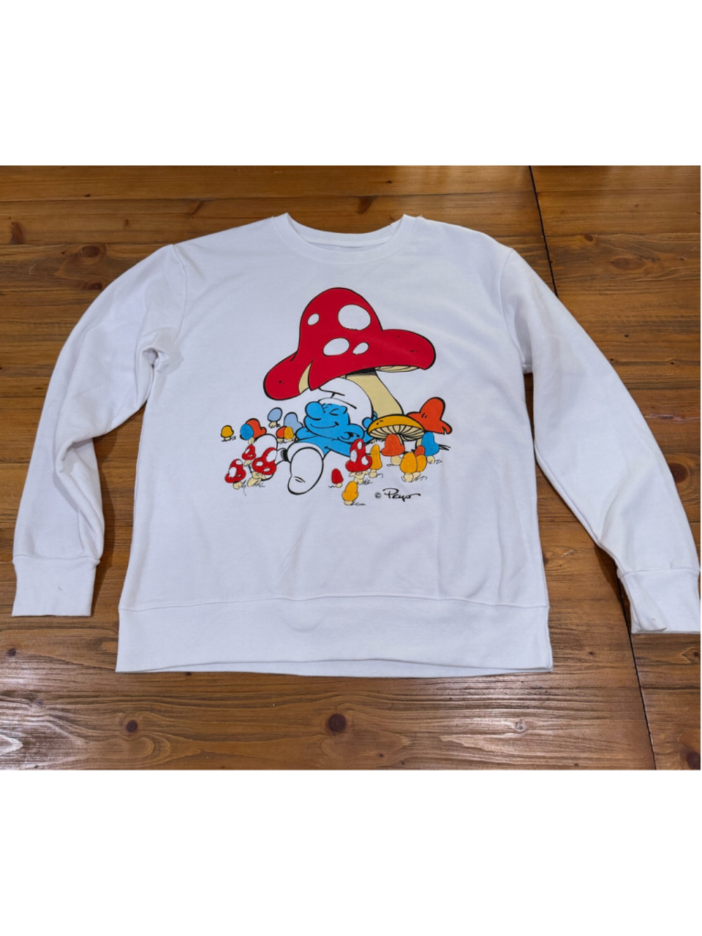 The Smurfs Graphic Sweatshirt White Red Size S